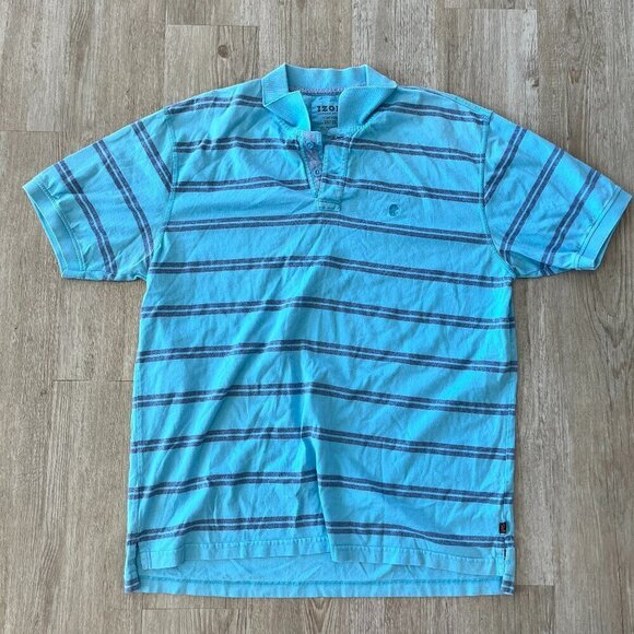 Izod Other - Mens Izod Blue Stripe Short Sleeve Polo - XL